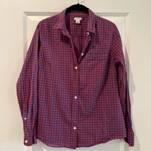 Red/Orange & Blue Checkered Button Down